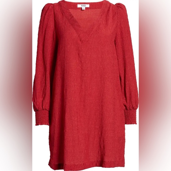 BB Dakota x Steve Madden Ruston Textured Long Sleeve Minidress Burgundy - Picture 5 of 6